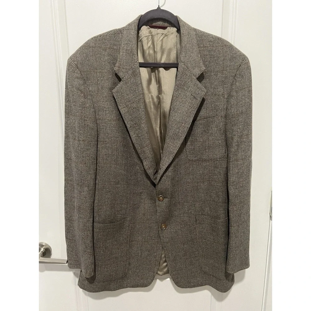 Vintage Hart Schaffner Marx Blazer Men 44L 2-Button‎ Sport Coat Wool *FLAWED*
